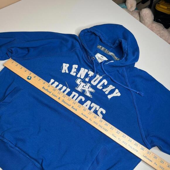 J America Kentucky Wildcats Hoodie XL Blue Pullover Vintage Distressed Logo - Picture 4 of 7